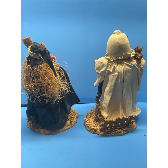 Vintage Halloween Fabric Mache Figurines Statues Decor Holiday Ghost Witch 12" - Picture 9 of 12